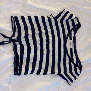 Abercrombie & Fitch navy and white stripped top